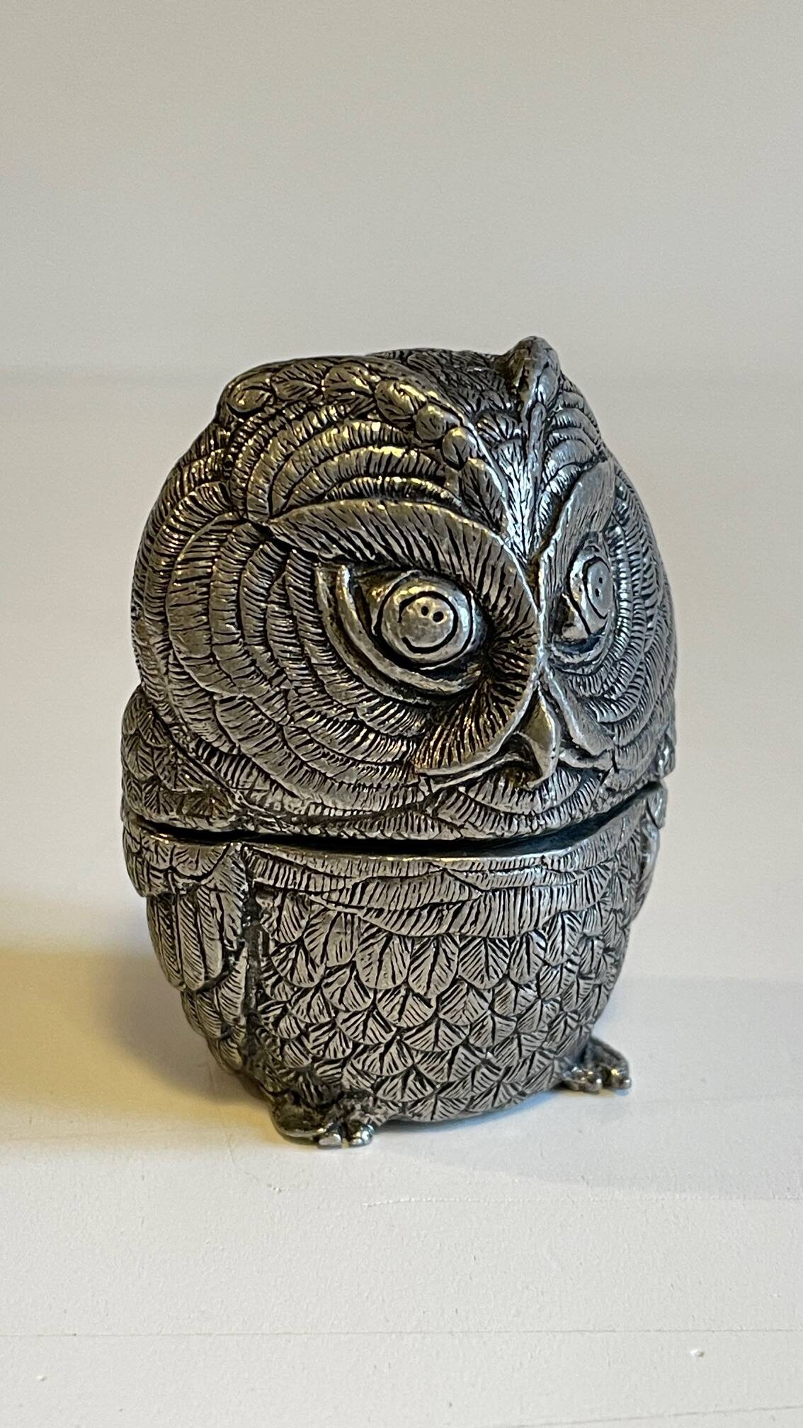 Pewter Owl Box by Etienne Sergent FRANCE