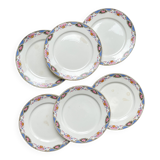 6 small vintage floral plates Digoin Sarreguemines – 1950s
