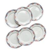 6 petites assiettes vintage fleuries Digoin Sarreguemines – années 1950