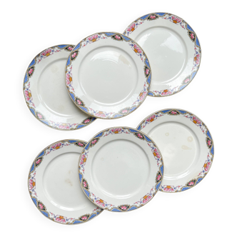 6 petites assiettes vintage fleuries Digoin Sarreguemines – années 1950