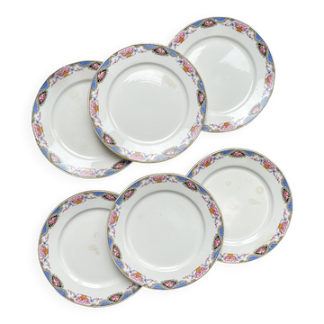 6 small vintage floral plates Digoin Sarreguemines – 1950s