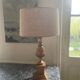 Lampe en bois ananas années 70