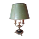 Lampe bouillotte 3 lumières bronze doré abat jour tôle pates de lion