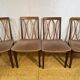 Mid century retro vintage teak and cloth dining chairs by GPlan 1970