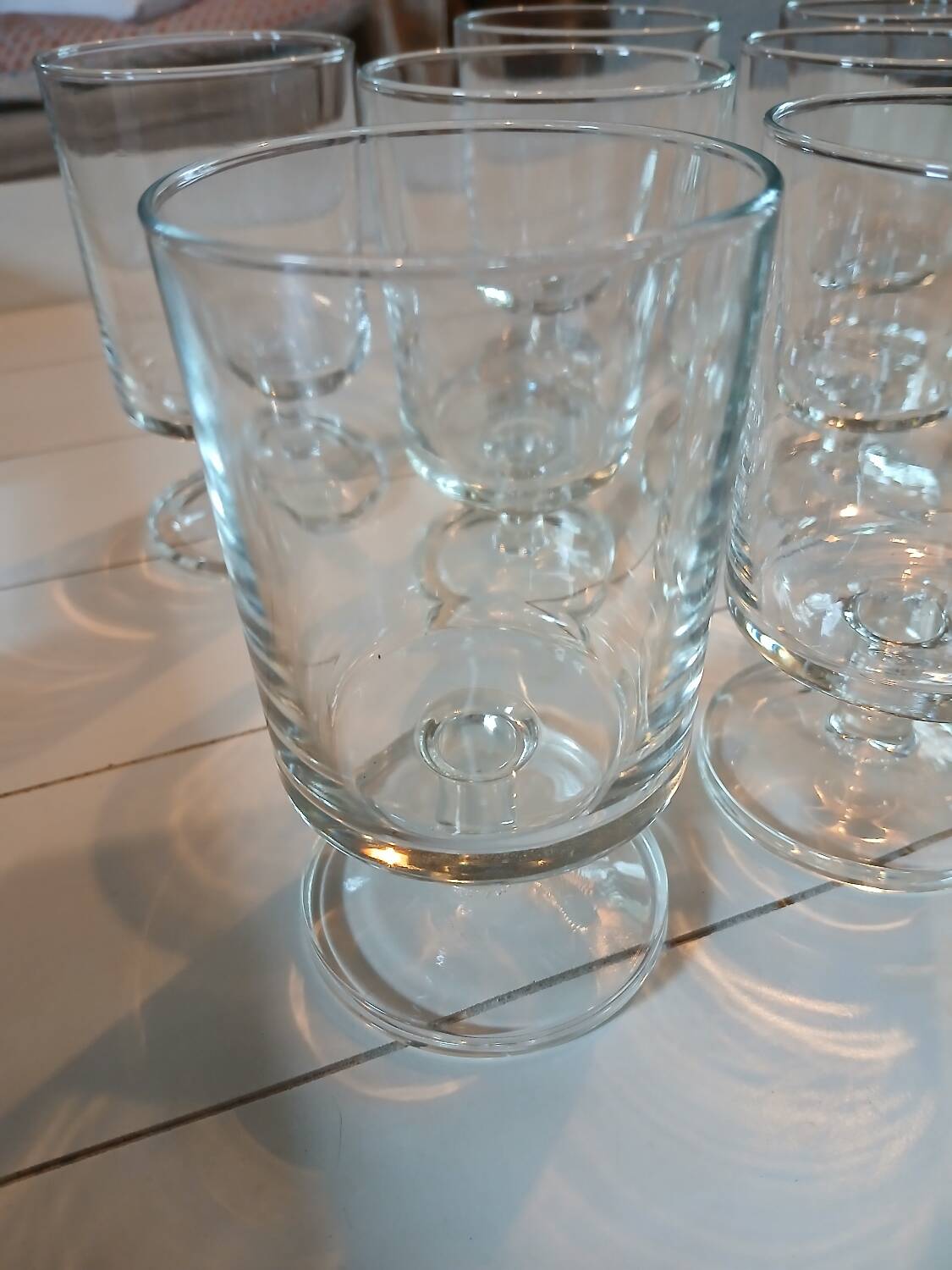 9 vintage stemmed glasses