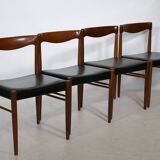 Chaises de salle à manger en teck HW Klein pour Bramin années 1960