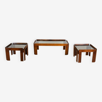 Ensemble table basse et bouts de canapé, 1970