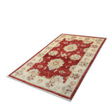 Traditional Red Wool Area Rug Ziegler Carpet- 77x121cm