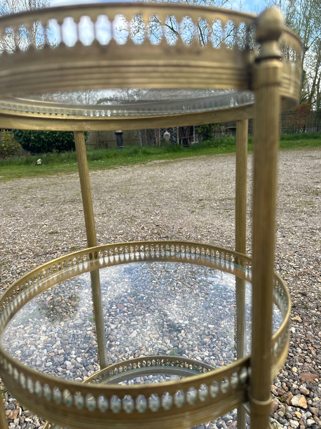 Small wheeled side table from Maison Jansen.