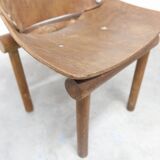 Atypical 1960s curved wood children's chair