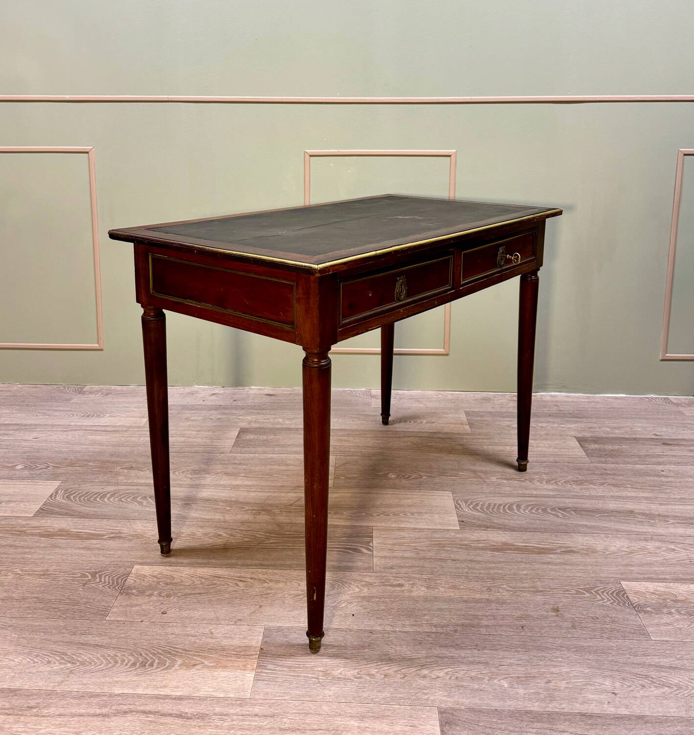 Flat Mahogany Desk From Directoire Period XVIII Eme Century
