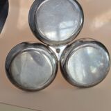 Silver-plated tripartite serving dish – Art Nouveau style – hallmark R*M 15