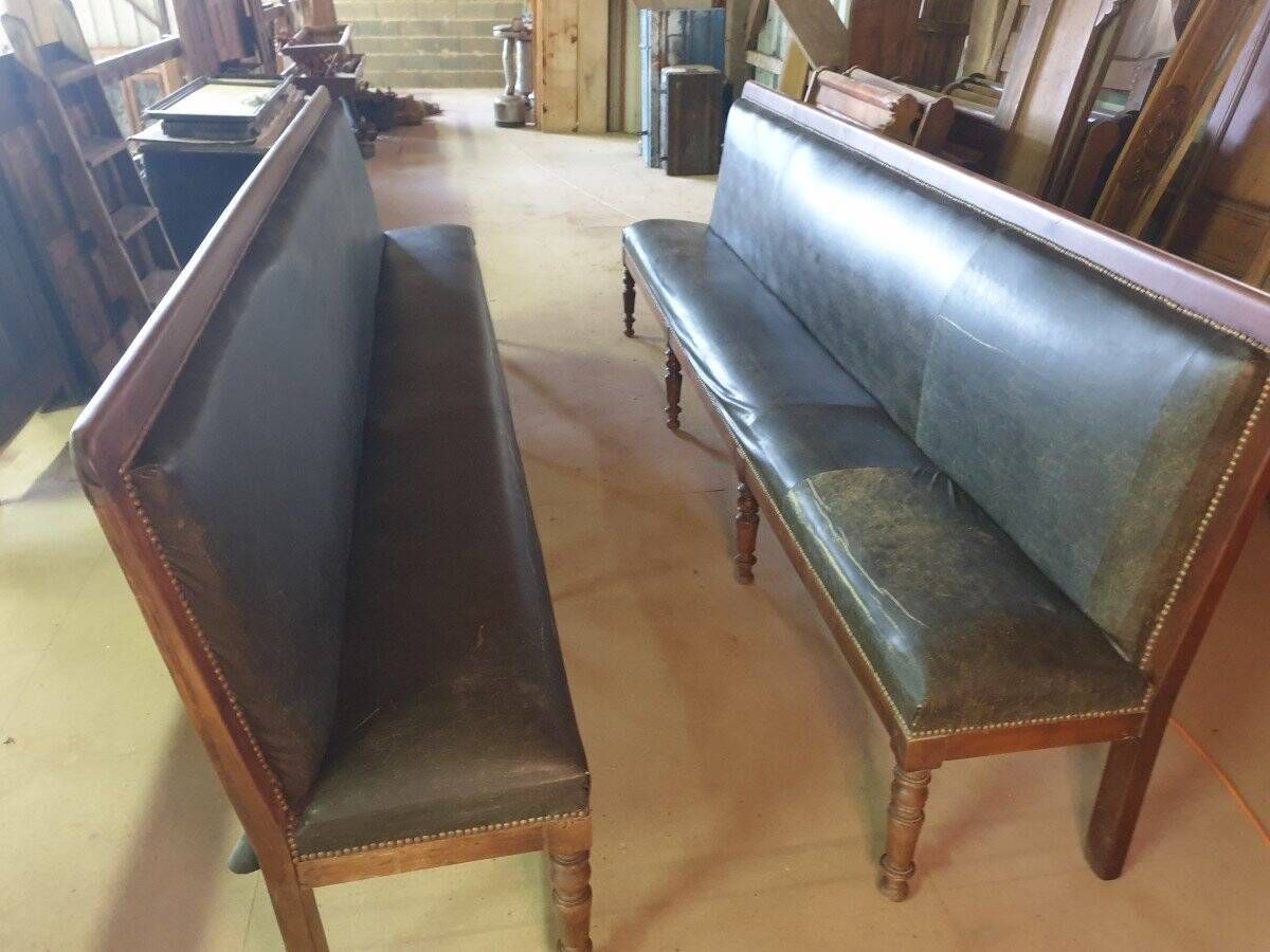Elegant Pair of Long Café Benches - Early 20th Century