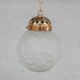 Brass and etched glass french pendant light