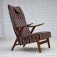 1960s, Swedish armchair, furniture wool fabric, oak wood, teak wood.