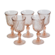 Set of 5 vintage Arcoroc Rosaline foot glasses