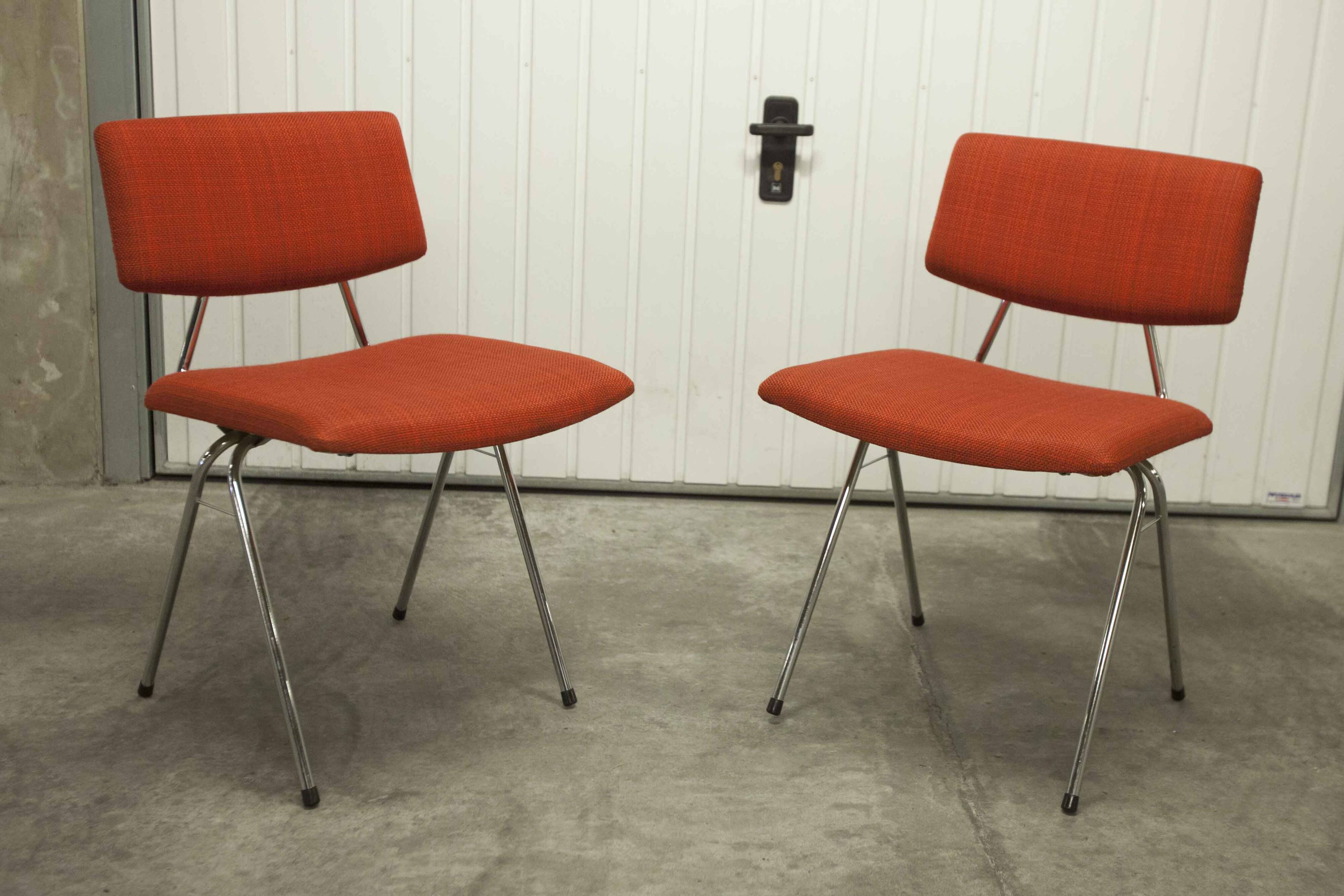 Pair of compass model chairs by Pierre Guariche for Les Huchers-Minvielle France 1955