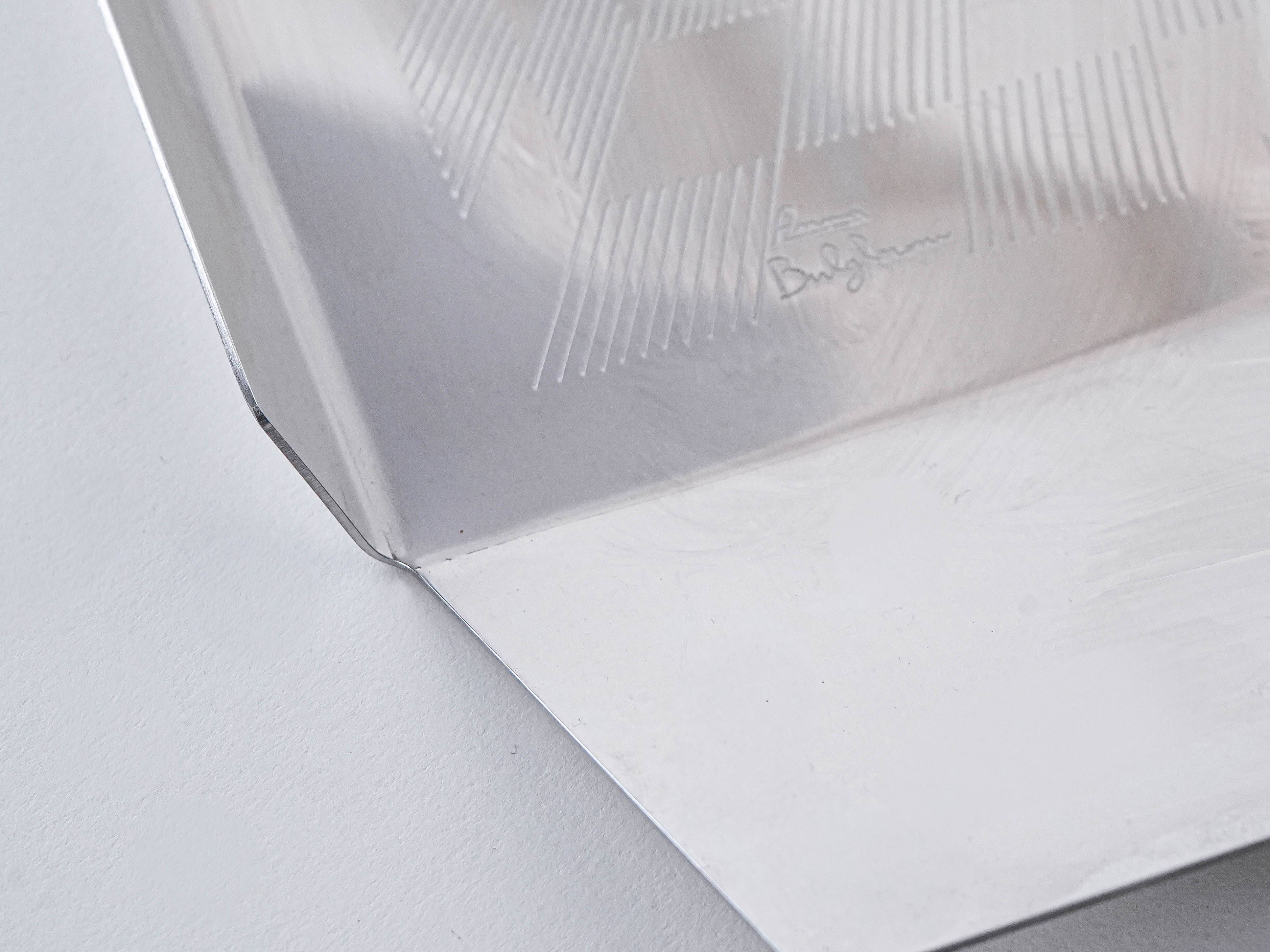 Stainless steel tray, Italian design, 1970s, made in Italy