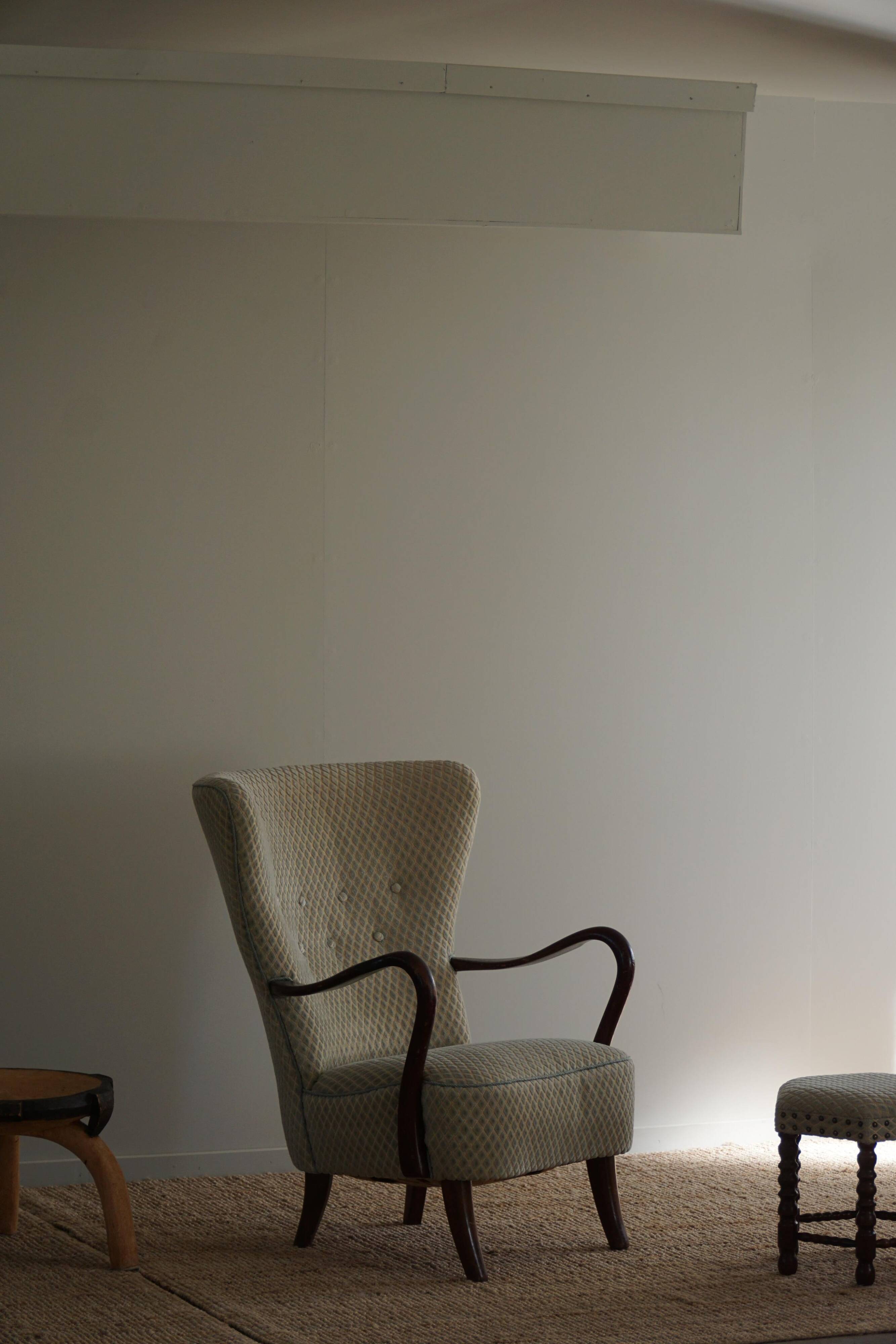 Slagelse Møbelfabrik, modern Danish chaise longues with beech footstool, 1960s