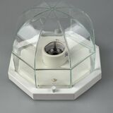 60s 70s ceiling lamp Glashütte Limburg Germany Plafoniere glass & metal