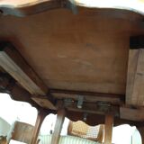 Table ronde extensible en merisier