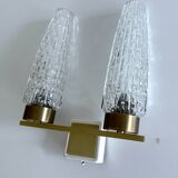 Vintage Glass & Brass Wall Light