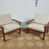 Pair of teak chairs Juul Kristensen for Glostrup Denmark 1960s