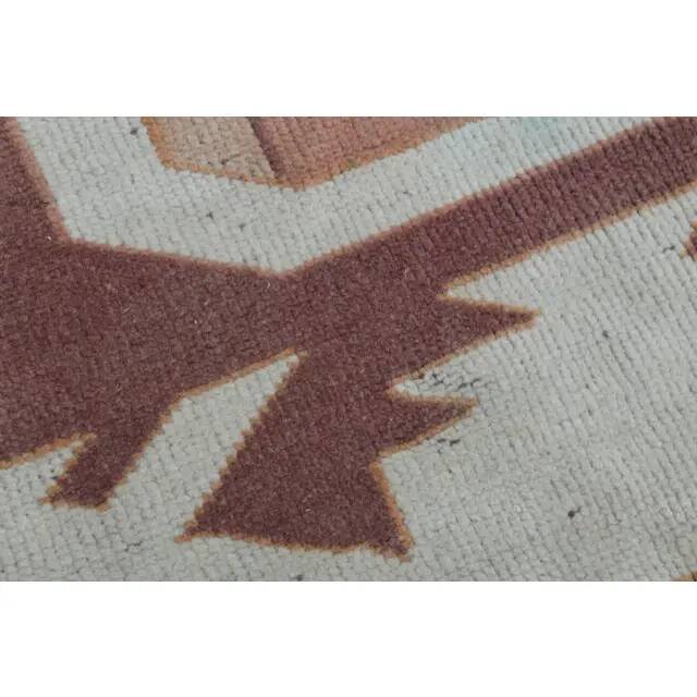 1970s Turkish Oushak Handmade Wool Cotton Pink Area Rug 183x244