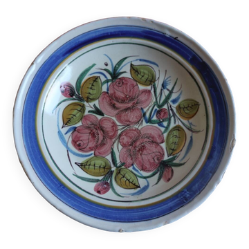 Large old ceramic and rose dish
