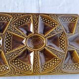 Art Deco style oyster or appetizer tray, French ceramic
