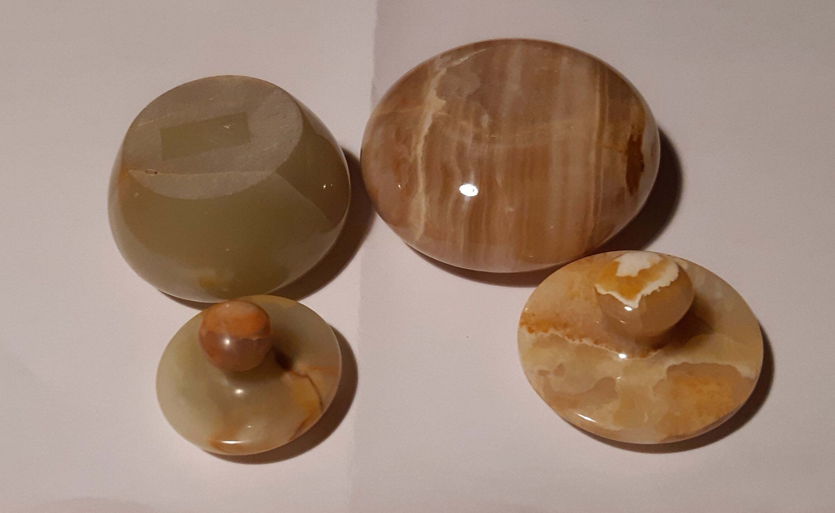Small onyx stone boxes