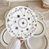 6 vintage mismatched blue and white porcelain dinner plates - Lot J