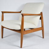 Polish icon, armchair model GFM-64, designed by E.Homa, 1960s, cream