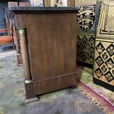 Empire period chest of drawers in mahogany and mahogany veneer