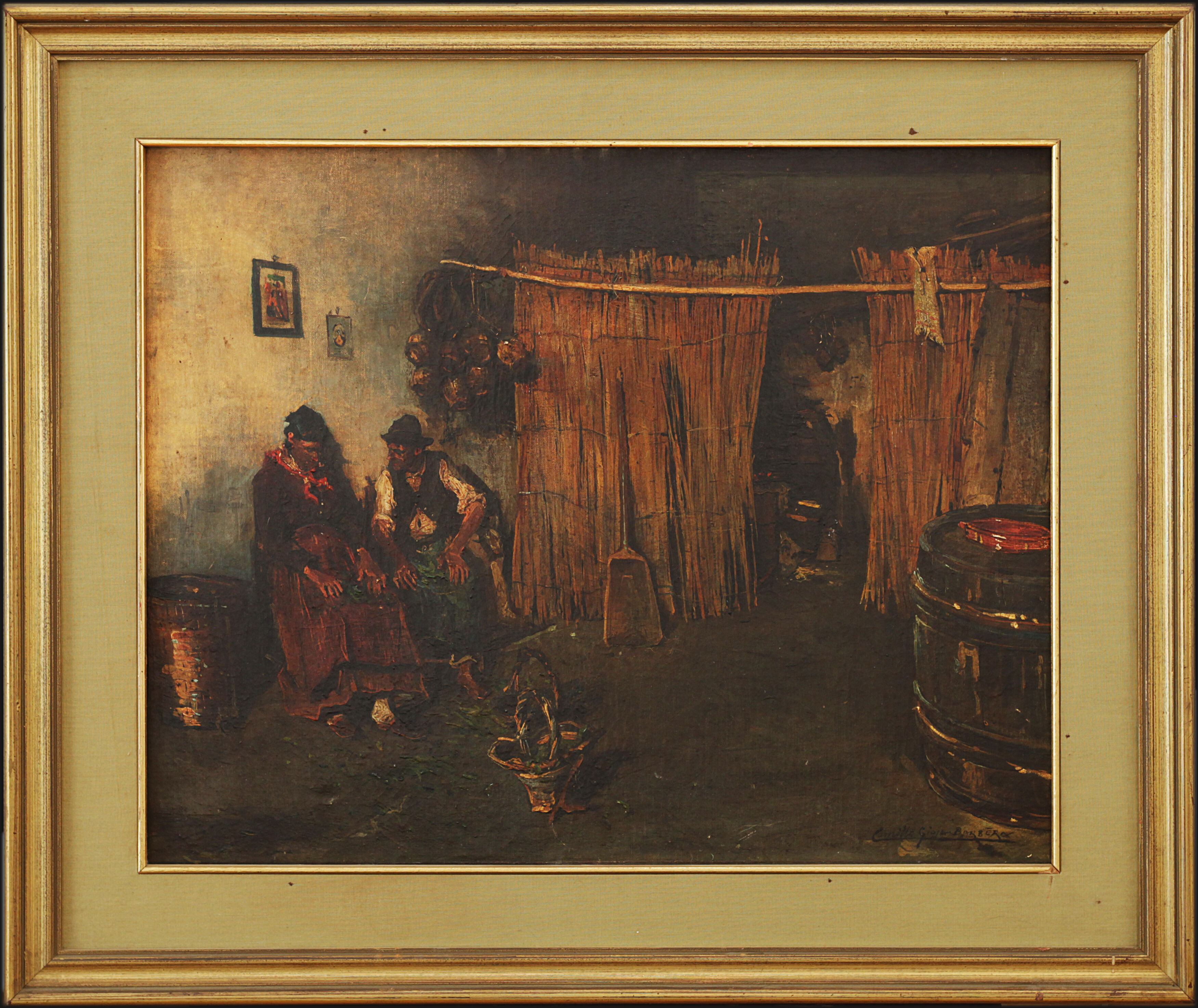 Conversation de taverne Camillo Gioja Barbera (1829-1906)
