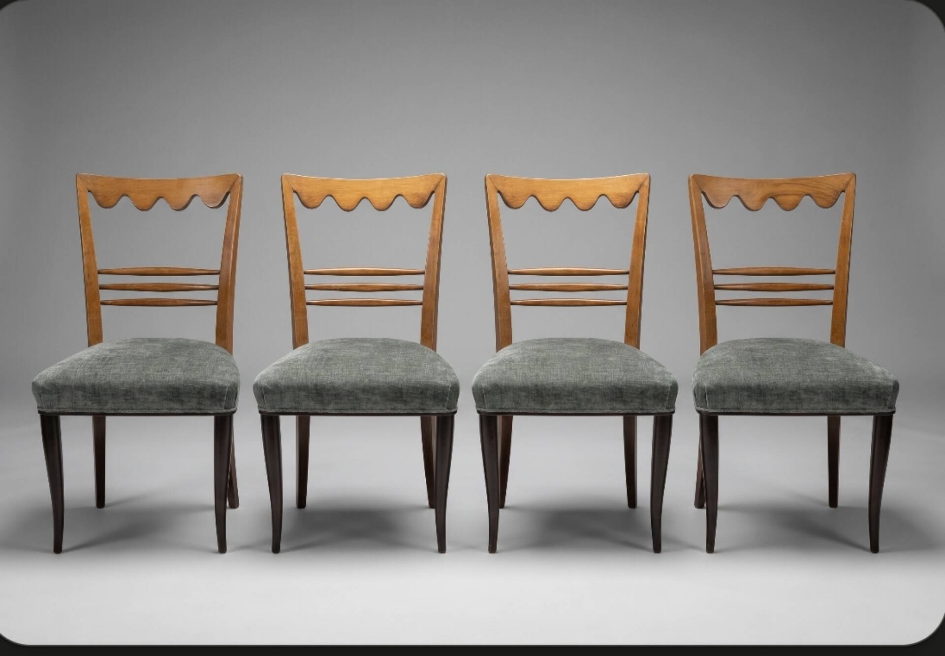 Paolo Buffa attrib set 4er chairs 40: