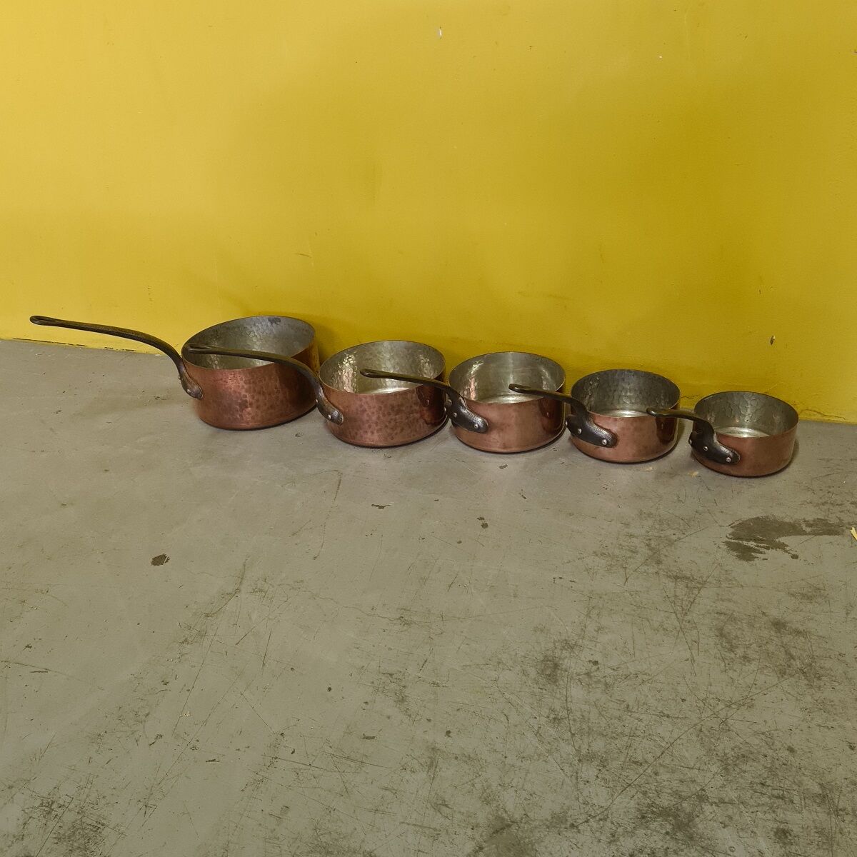 French 5 pieces copper cookware set 20th century