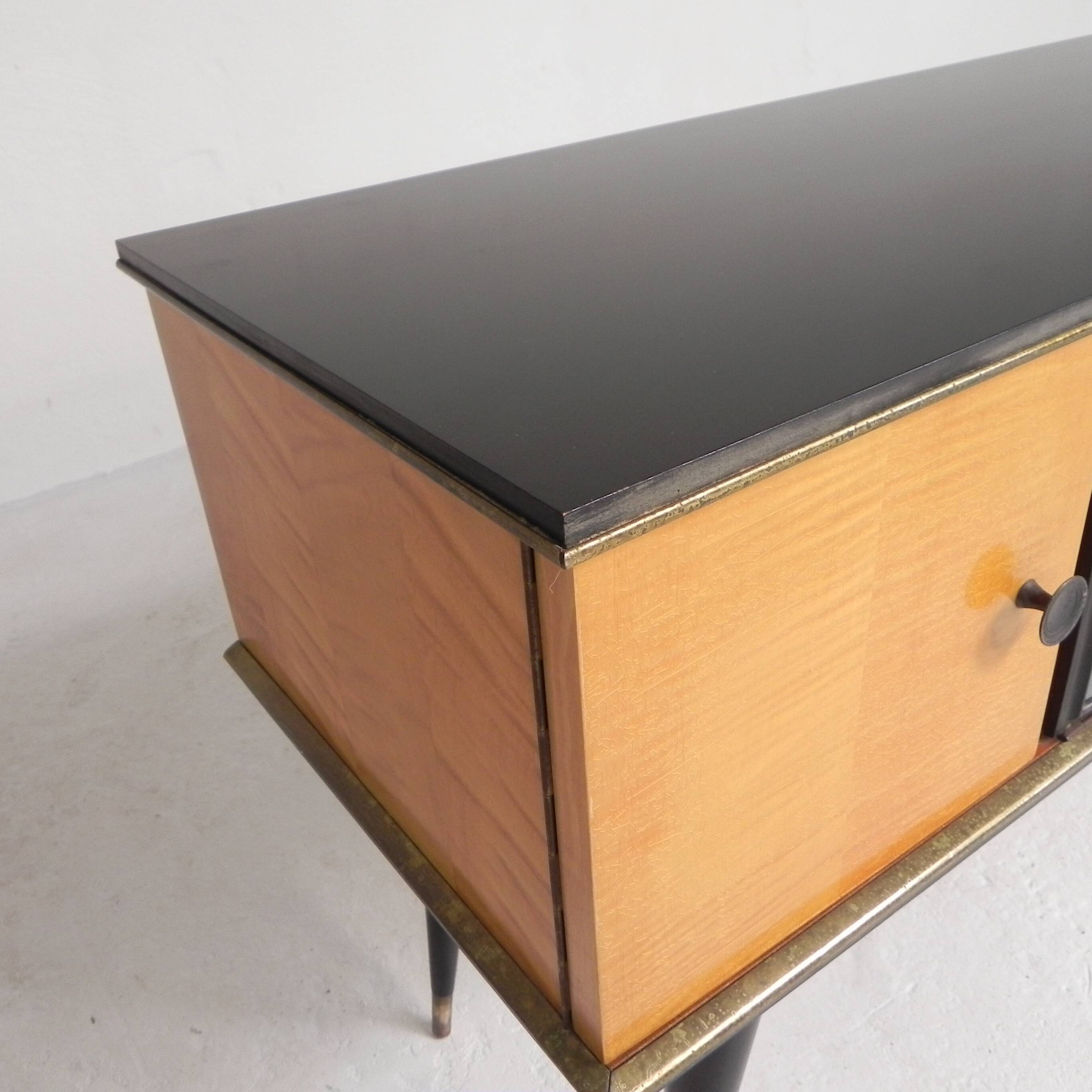 Vintage sideboard with tapered legs, 1950s.