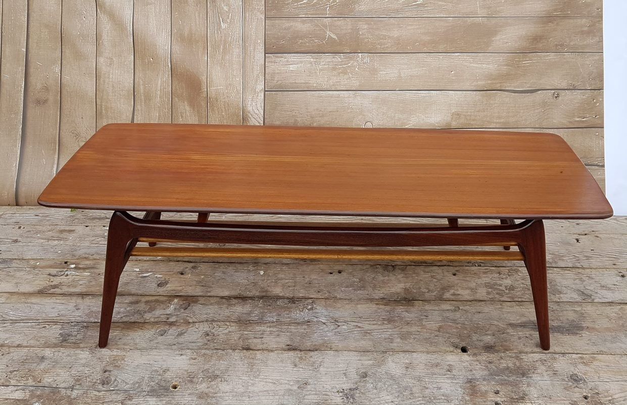 Teak coffee table by Louis van Teeffelen for WéBé, 1950s