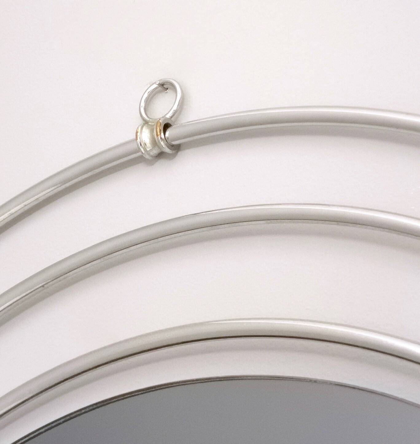 Smoked Wall Mirror with a Triple Chrome-Plated Metal Frame, Italy