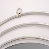 Smoked Wall Mirror with a Triple Chrome-Plated Metal Frame, Italy