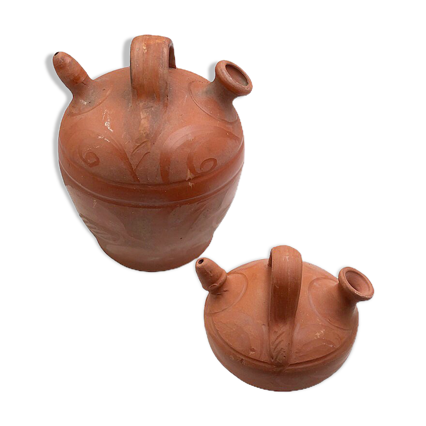 Two terracotta gargoyles