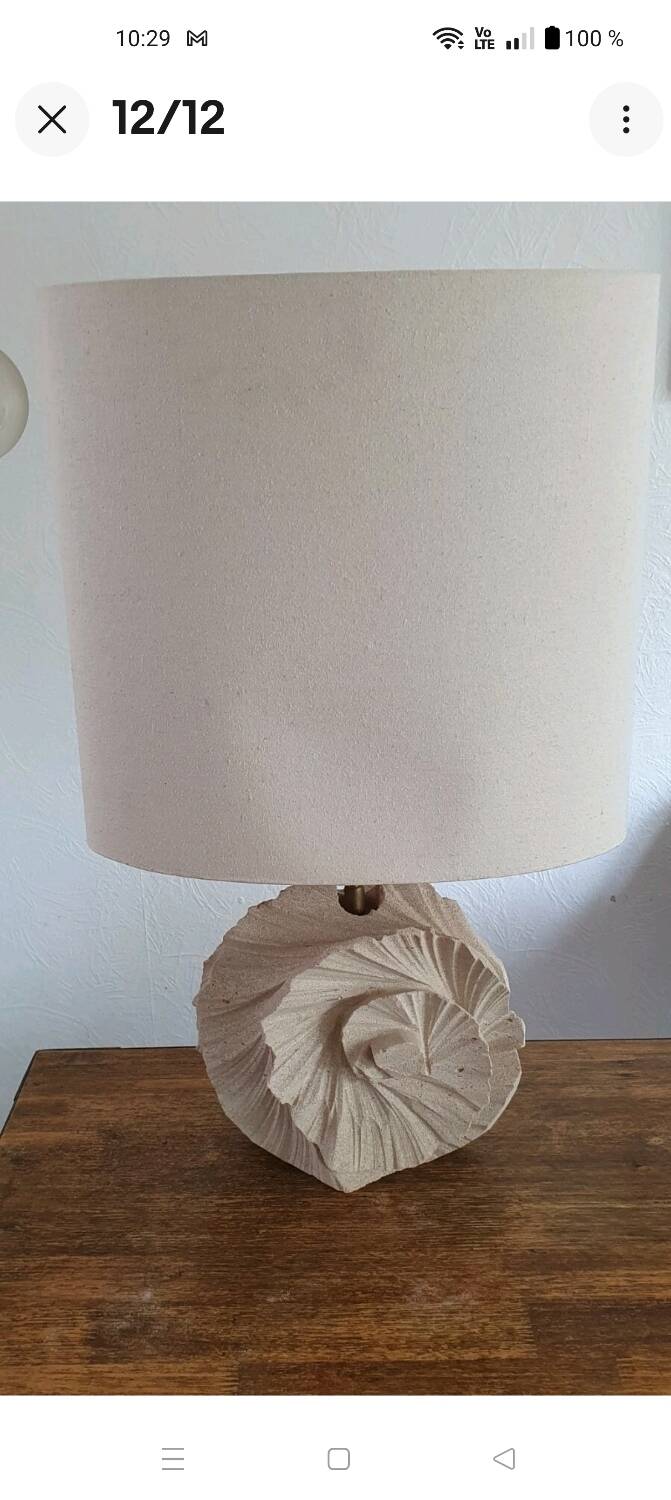 Large 1980s natural stone sculpture lamp.