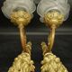 Pair of single-light wall sconces in the Louis XVI torch style - gilded bronze