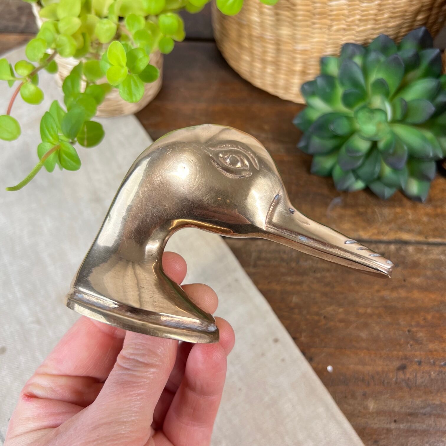 Brass bottle opener duck head