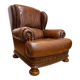 Vintage English leather wingback chair – 1980s