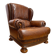 Vintage English leather wingback chair – 1980s