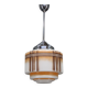 1930s Napako Art Deco pendant light in chrome and glass, restored, new wiring