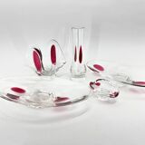 1970s Unique Set of Glass by Jaroslav Tabara for Lednicke Rovne Glassworks
