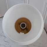 Suspension ball globe in white and gold opaline years 60-70